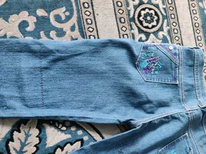 Embroidered Denim Jeans