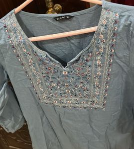 Blue Cotton Kurti