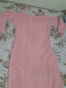Pink Embroidered Kurta