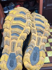 UK-10 Black and Yellow Skechers Trekking Shoes