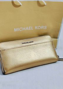 Michael Kors Pale Gold Continental Leather Wallet