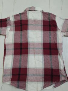 Red &amp; White Plaid Flannel Shirt