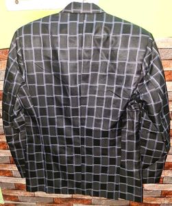 Black Checkered Blazer with Tag