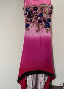 Pink Floral Embellished Dress