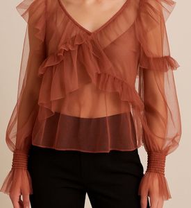 Ruffled Tulle Top