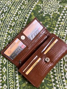 Brown Croc Clutch