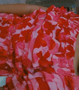 A RED ND PINK COLOUR ONE PIECE LONG DRESS!!!💓💓