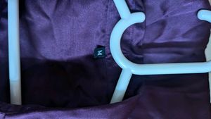 Satin Finish Deep Purple Button-Up Shirt