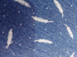 Feather Print Denim Jeans