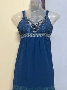 Navy Blue Fit Flared One Piece