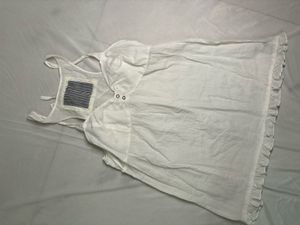 White Striped Girly Top