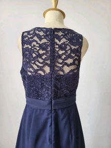 Navy Blue Maxi Dress with Slit