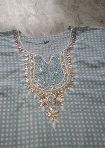 Cute Blue &amp; White Kaftan Dress