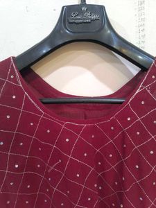 See through maroon georgette Suit