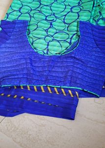 Colourful Green Blue Saree For Sale