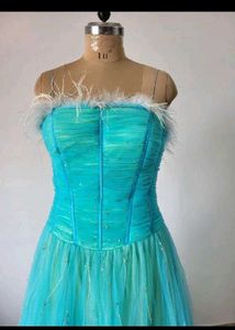 Turquoise Tulle Corset Gown