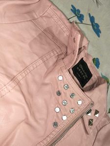Pink Studded Biker Jacket