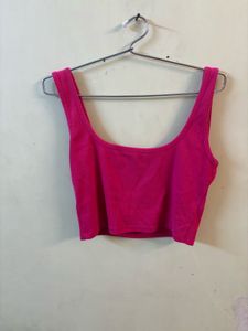 pink Sleeveless Crop Top