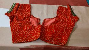 Red Embroidered Saree with stitch Blouse