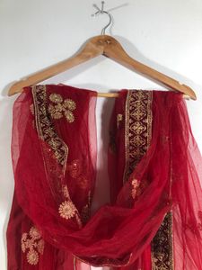 Maroon Embroided Lehenga Choli Set (Women’s)