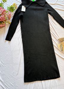 Black Knit Midi Dress