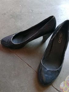 ALDO Womens Black Leather Pumps Heels