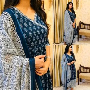 A Line KURTA With PANT 💙✨️🤍