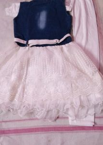 White Colour Frock And Legging
