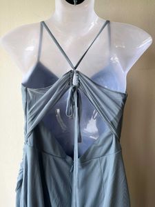 Elegant Dusty Blue Azazie Dress ( A8)