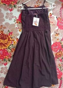 Chic Burgundy Fit &amp; Flare Dress with Bow 🎀💜