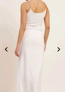 White Cutout Chain Dress