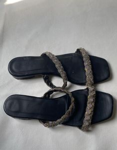 Truffle collection Sparkly Black Flats