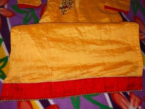 Yellow Red Kurta Set
