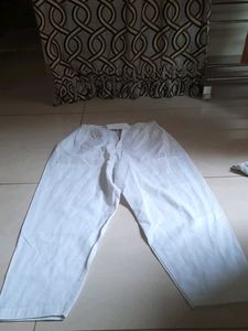 Mens White Ethnic Bottom Pyjama