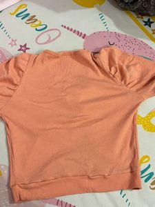 Cute Peach Ribbed Top