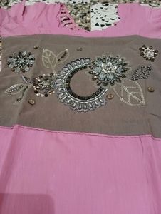 Beautiful Pink Colour Salwar Suit, Short Kurti, Designed Suit, With Beautiful Neck Design😊 Duppata i Don&#39;t Have, But Can Arrange One Stole If Anyone Wants😘