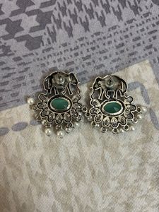 Elegant Green Stone Earrings