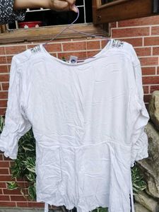 Embroidered White Top