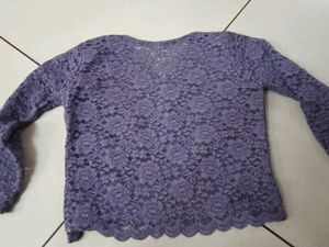 Elegant Purple mesh Top