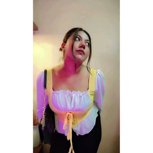 Cute Yellow Corset Top