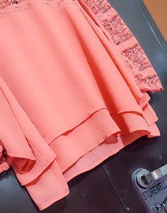 Light Coral Top Lace Design Sleeves For 42 Bust
