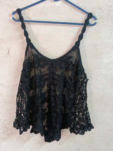 See-through Lace Crochet Tank Top Vest 🖤