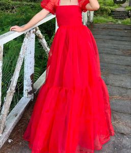 Customized Red Organza Princess Dress