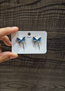 Mini Blue Butterfly Earrings
