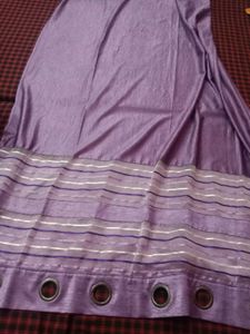 Purple Striped Sheer Window Curtains