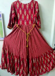 Vibrant Red Anarkali Kurta