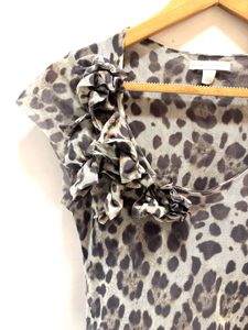 BeautifulLeopard Print Ruffle Top