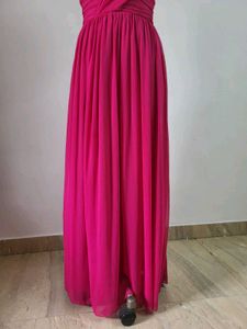 Hot Pink Chiffon Gown