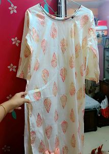 Printed Cream Kurti