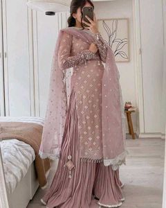 New Designer Partywear Top Pallazo &amp; Dupatta Set